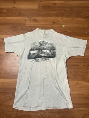 Vtg 80s Carter Notch Hut Appalachian Mountain Club scenic graphic t-shirt